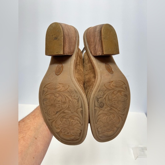 SOFFT Brown suede block heel sling back sandals size 9.5 - Picture 6 of 7